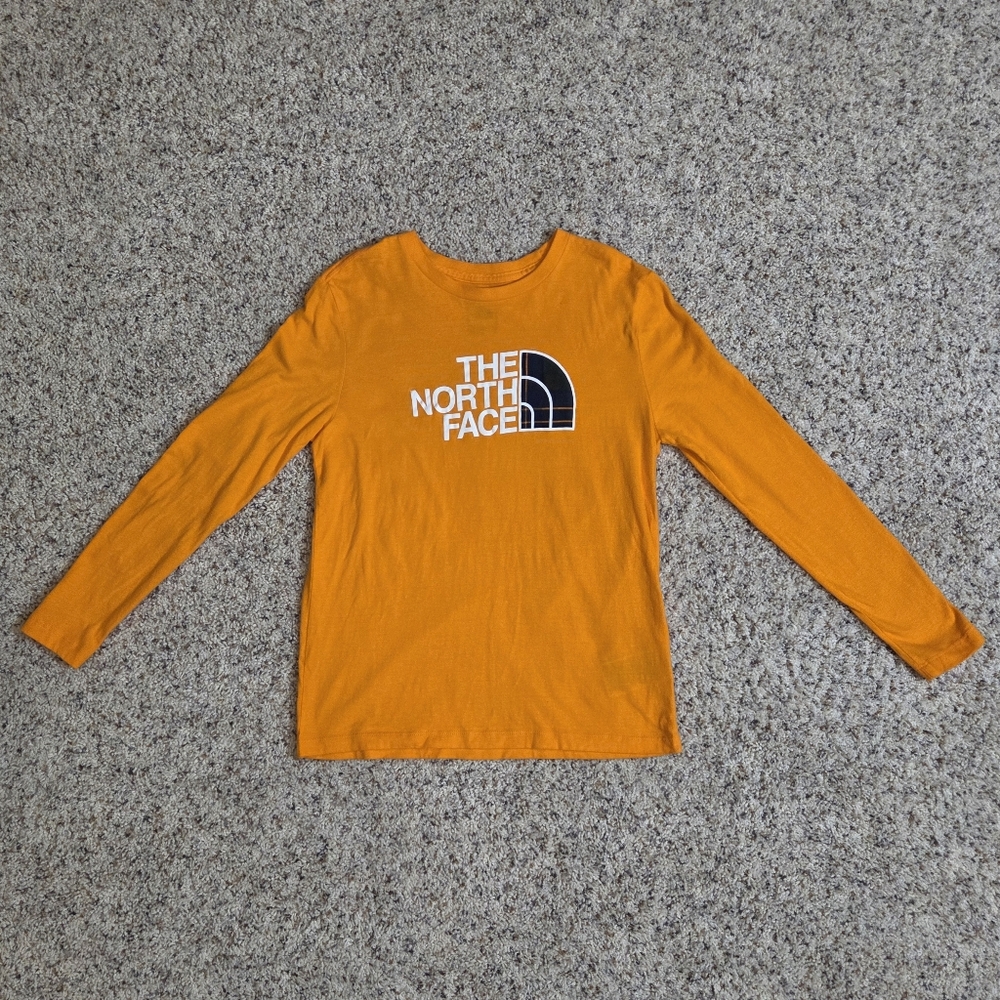 The North Face Boys Orange Long Sleeve Tee, Large